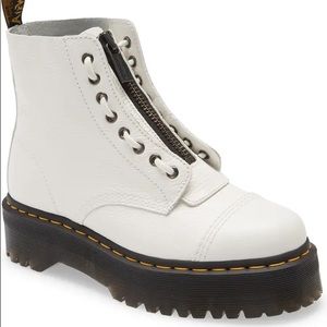 DR. MARTENS Sinclair Leather Womens White Platform Boots